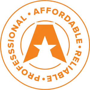 ARP Roofing certification badge, orange