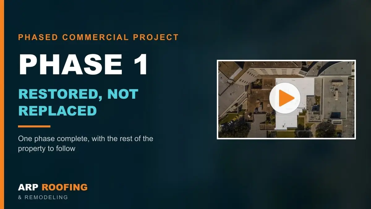 Video thumbnail: Phase 1 Restored, Not Replaced — a Phased Commercial Roof Restoration