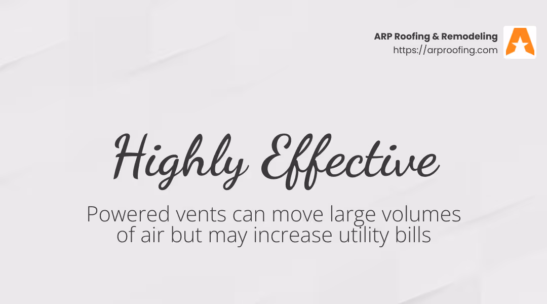 Power vents are effective but can increase utility bills - most effective roof ventilation infographic simple-stat-landscape-light