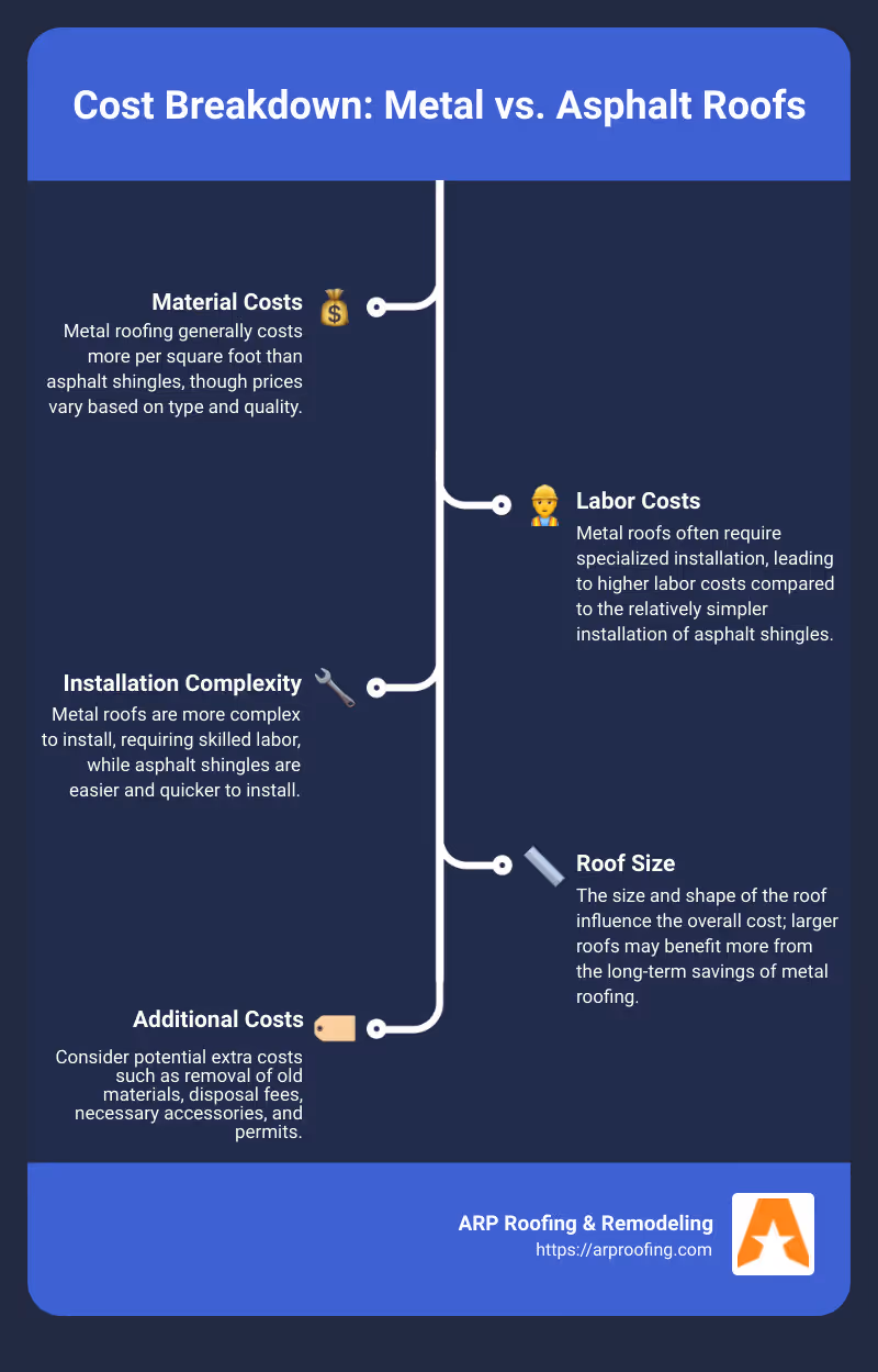 Cost Comparison Of Metal Vs Asphalt Roofs - Which Is Cheaper Metal Or Asphalt Roof Infographic Infographic-Line-5-Steps